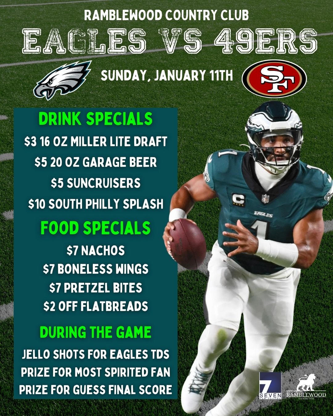 RB Eagles vs Niners Specials
